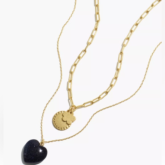 Madewell Stone Collection Heart Pendant Necklace Set